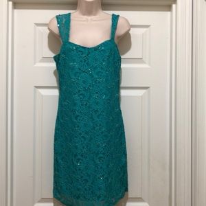 NWOT Tu Tu Lace Sparkle  Lined Dress Size L